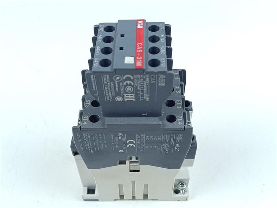 ABB AL26-40-00 Leistungs-Schütz + CA5-31M Hilfsschaltblock TOP ZUSTAND