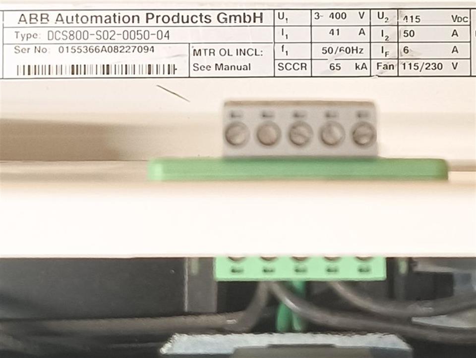 ABB DCS800-S02-0050-04 + RPBA-01 + SDCS-MEM-8 + 6ES7 972-0BA41-0XA0 TOP ZUSTAND
