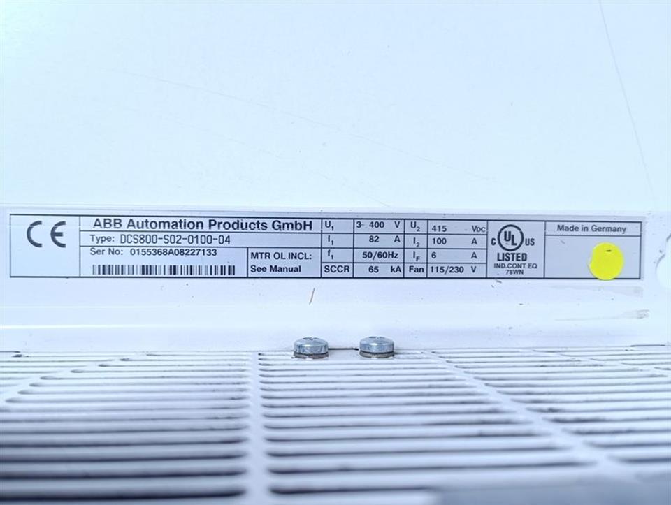 ABB DCS800-S02-0100-04 + RPBA-01 + SDCS-MEM-8 + 6ES7 972-0BA41-0XA0 TOP ZUSTAND