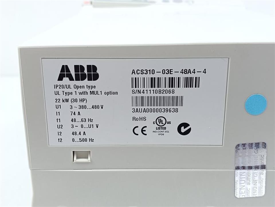 ABB Inverter ACS310-03E-48A4-4 22kw 400V + ACS-CP-C UNUSED & TESTED OVP