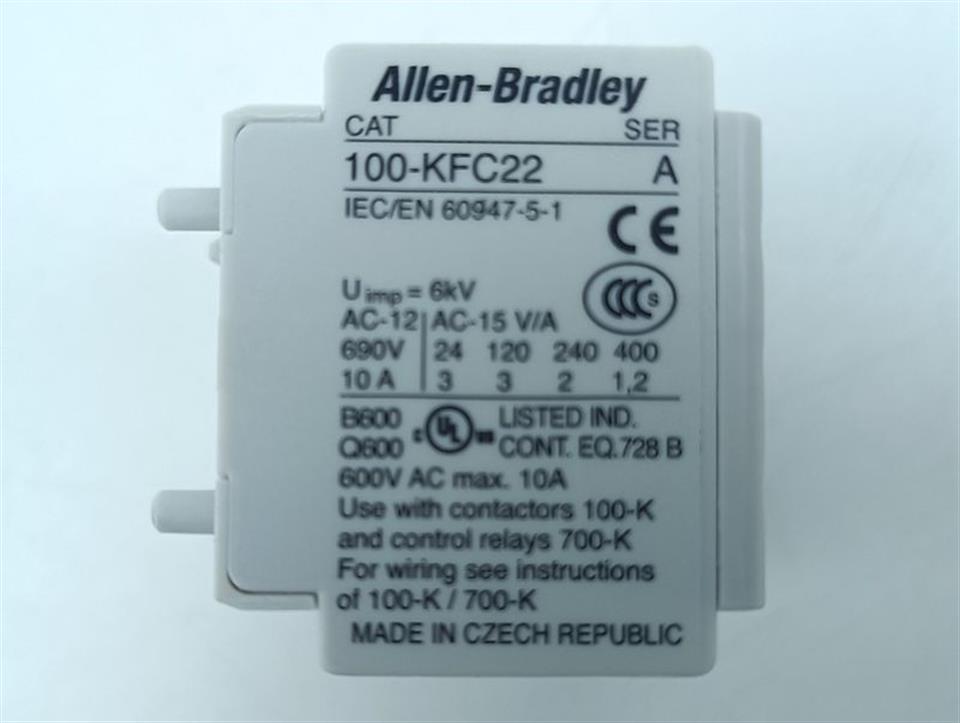 Allen Bradley Hilfskontaktblock 100-KFC22 TOP ZUSTAND