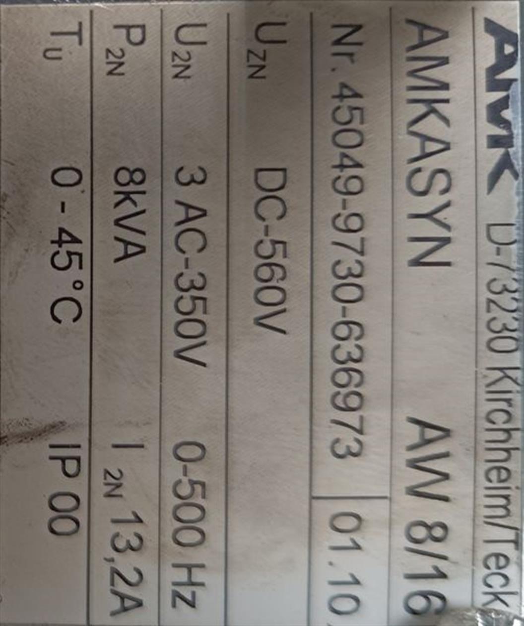 AMK Amkasyn AW 8/16 Inverter Drive Ver. 1.10 TOP ZUSTAND