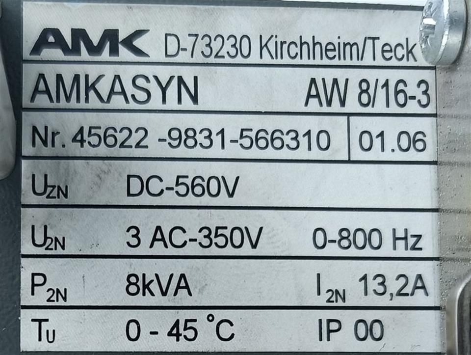 AMK Amkasyn AW 8/16 Inverter Drive Ver. 1.6 TOP ZUSTAND