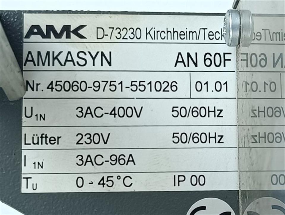 AMK AN 60F Power Supply AN60F Drive Amkasyn TOP ZUSTAND