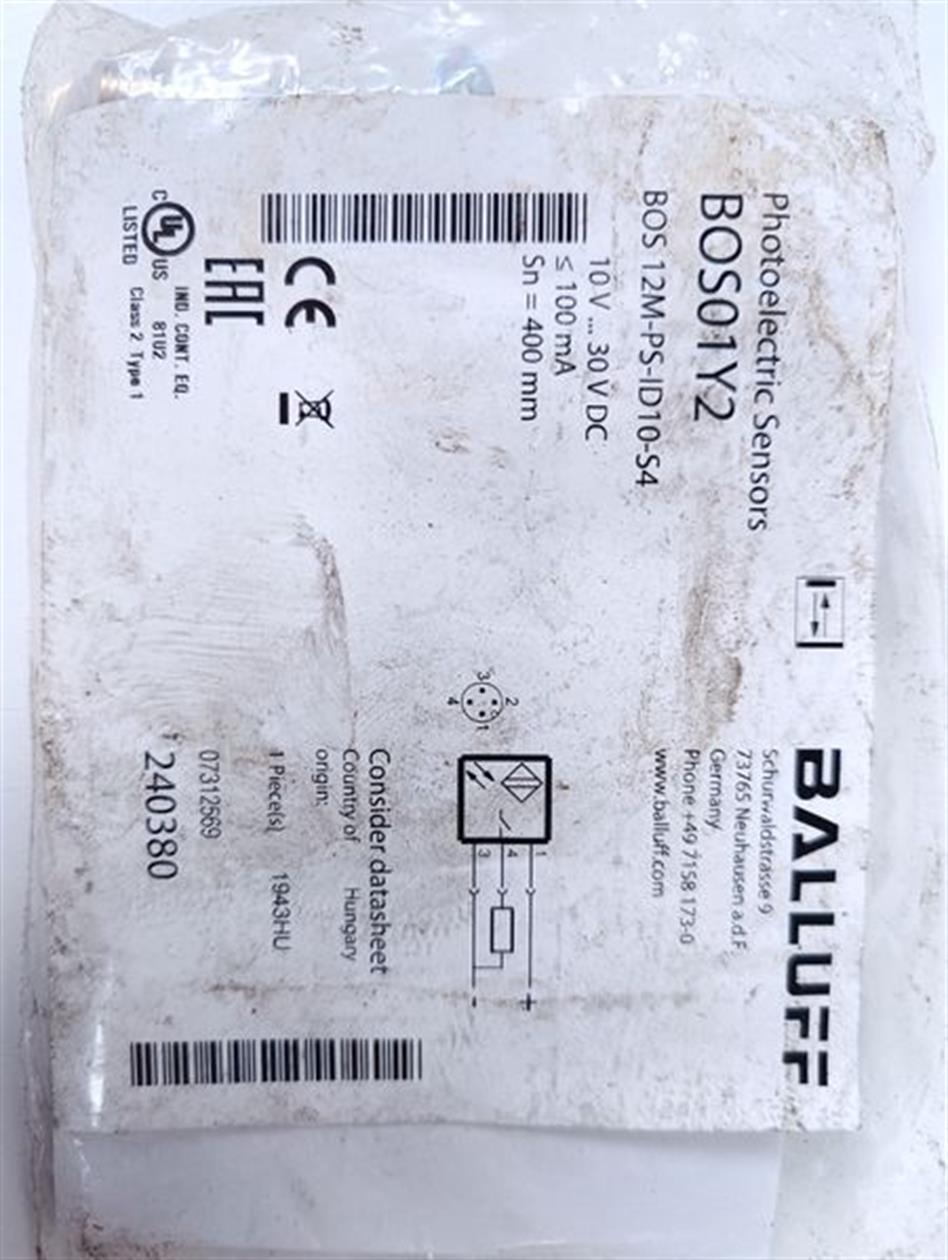 Balluff BOS01Y2 BOS 12M-PS-ID10-S4 Photoelectric Sensors UNUSED & OVP