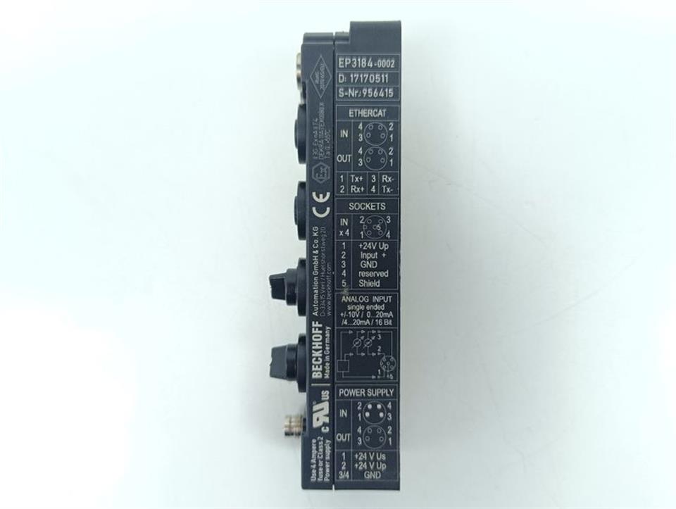 Beckhoff ANALOG INPUT EP3184-0002 TOP ZUSTAND