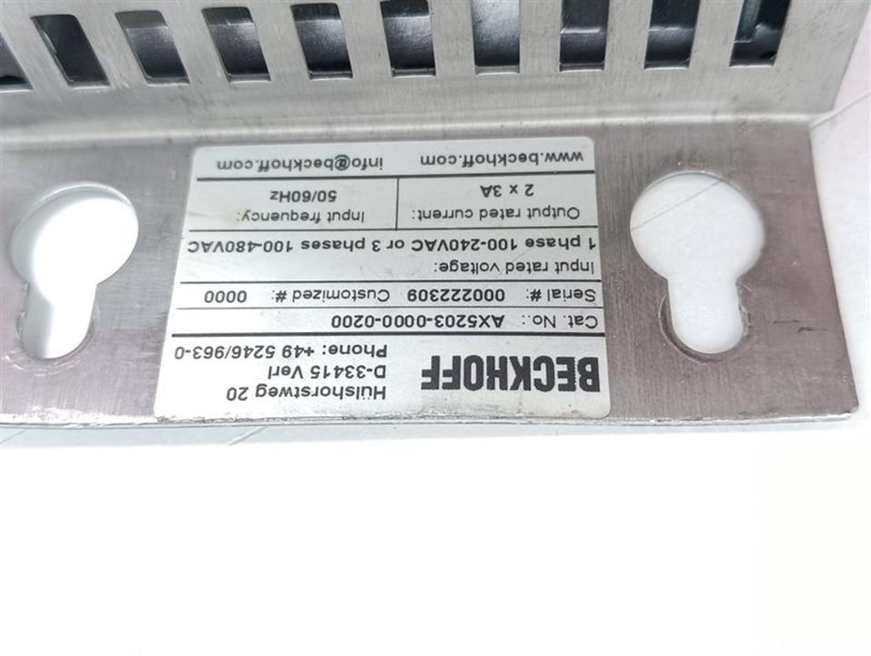 Beckhoff AX5203-0000-0200 Servo Drive 2x3A + AX5801-0200 TESTED & TOP ZUSTAND