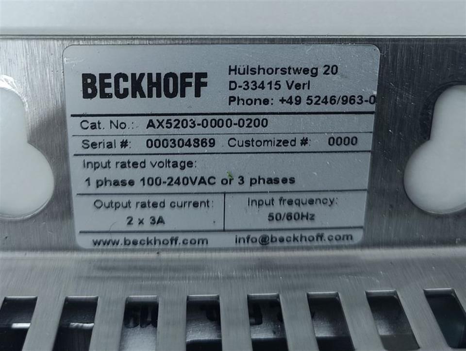 Beckhoff AX5203-0000-0200 Servo Drive 2x3A TESTED & NEUWERTIG