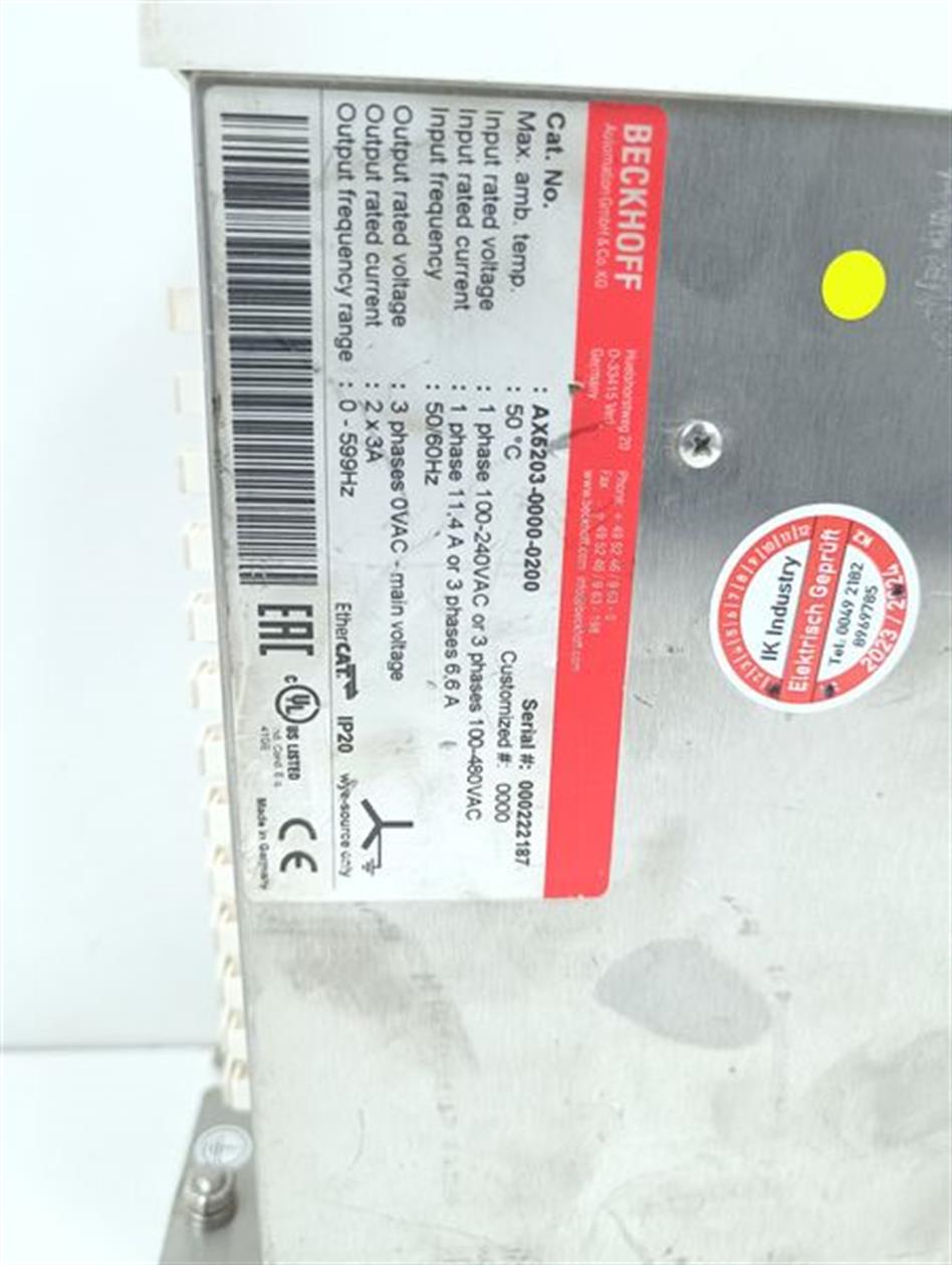 Beckhoff AX5203-0000-0200 Servo Drive 2x3A TESTED & TOP ZUSTAND