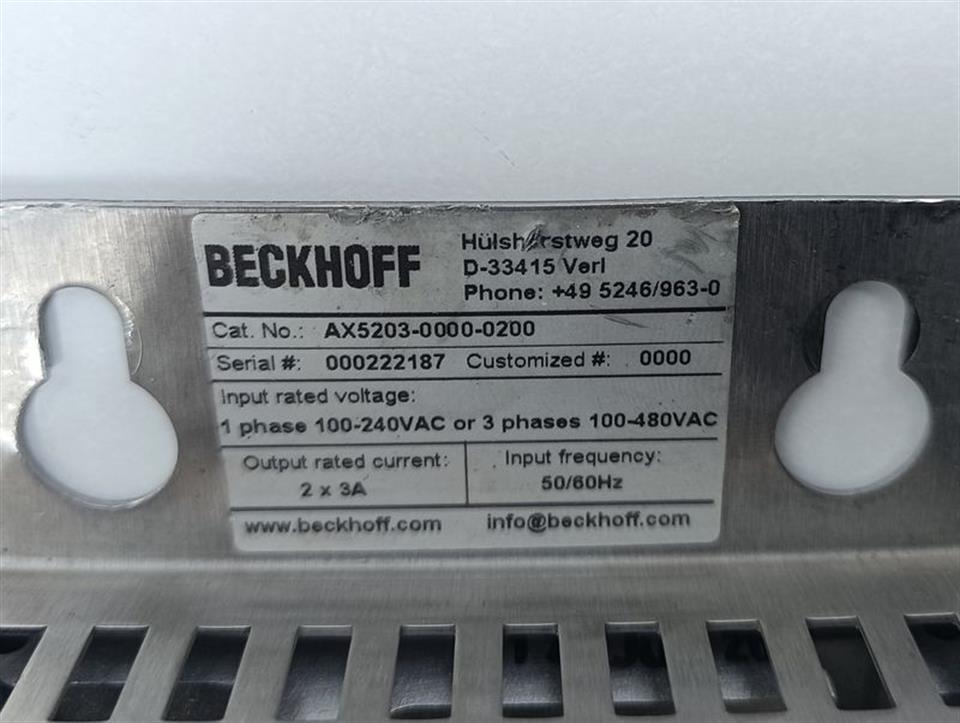 Beckhoff AX5203-0000-0200 Servo Drive 2x3A TESTED & TOP ZUSTAND