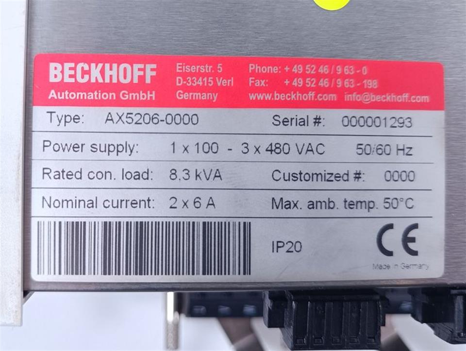 Beckhoff  AX5206-0000 Servo Drive TESTED & TOP ZUSTAND