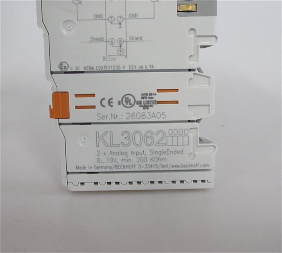 Beckhoff Bus Terminal KL3062 2 Analog Input UNUSED