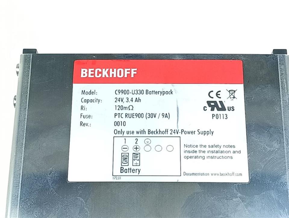Beckhoff C9900-U330 Akkupack 24V USV 3,4Ah 120m Batterypack TESTED & TOP ZUSTAND