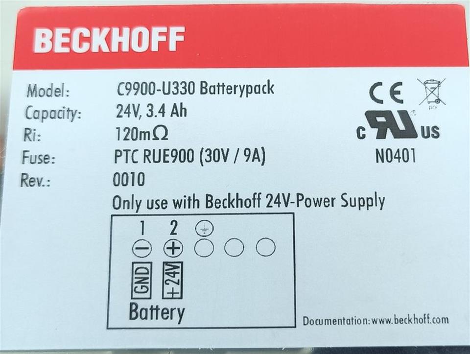 Beckhoff C9900-U330 Akkupack 24V USV 3,4Ah 120m Batterypack UNUSED & OVP
