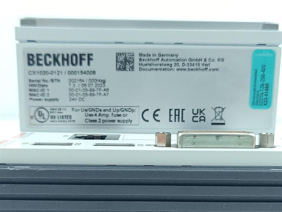 Beckhoff CX1020-0121 + CX1020-N010 + CX1020-N000 + CX1100 0004 UNUSED & TESTED