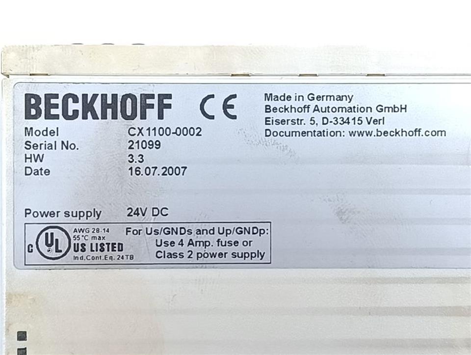 Beckhoff  CX1100-0002  HW Version 3.3 TOP ZUSTAND