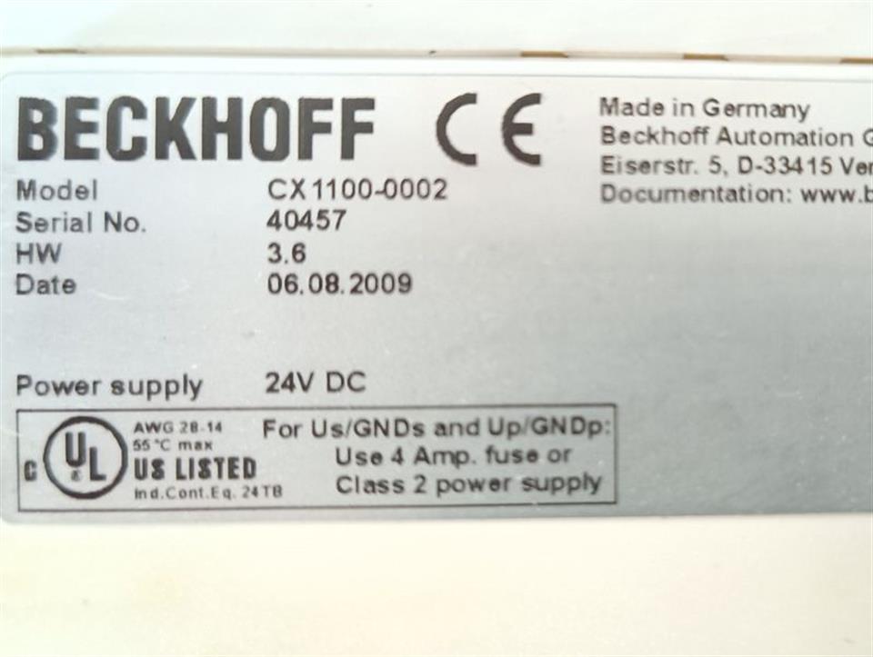 Beckhoff  CX1100-0002  HW Version 3.6 TOP ZUSTAND