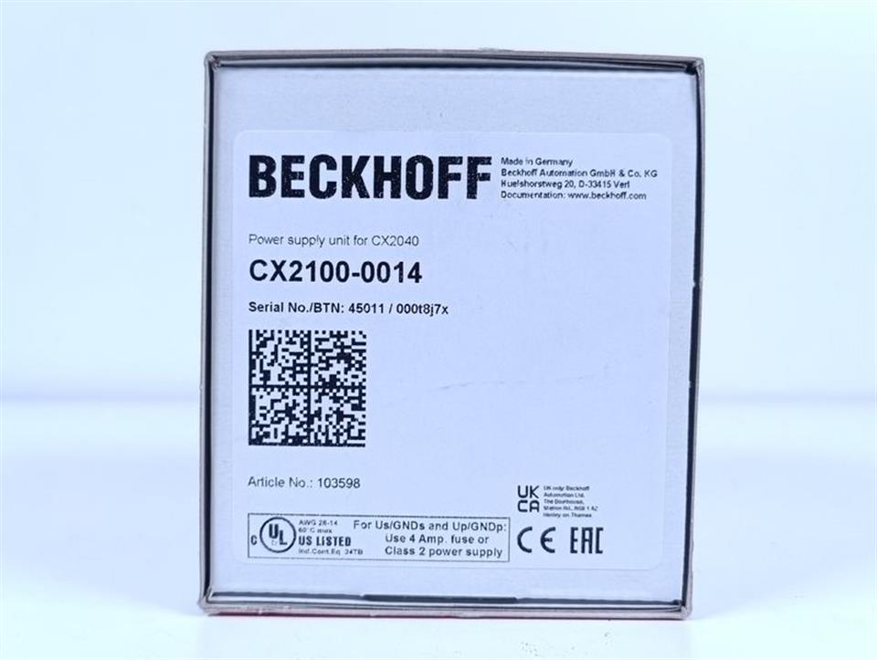 Beckhoff CX2100-0014 Power supply unit for CX2040 UNUSED & OVP