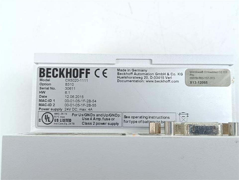 Beckhoff CX5020 CX5020-1111 TOP ZUSTAND