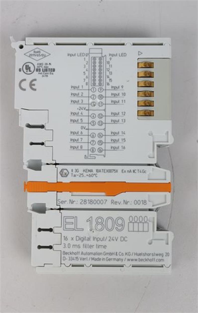 Beckhoff EL1809 16x Digital Input 24V DC EL 1809 Top Zustand
 Neuwertig