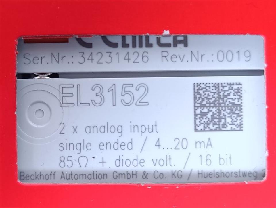 Beckhoff EL3152 2x Analog Input single endet 4-20mA  UNUSED & OVP & SEALED