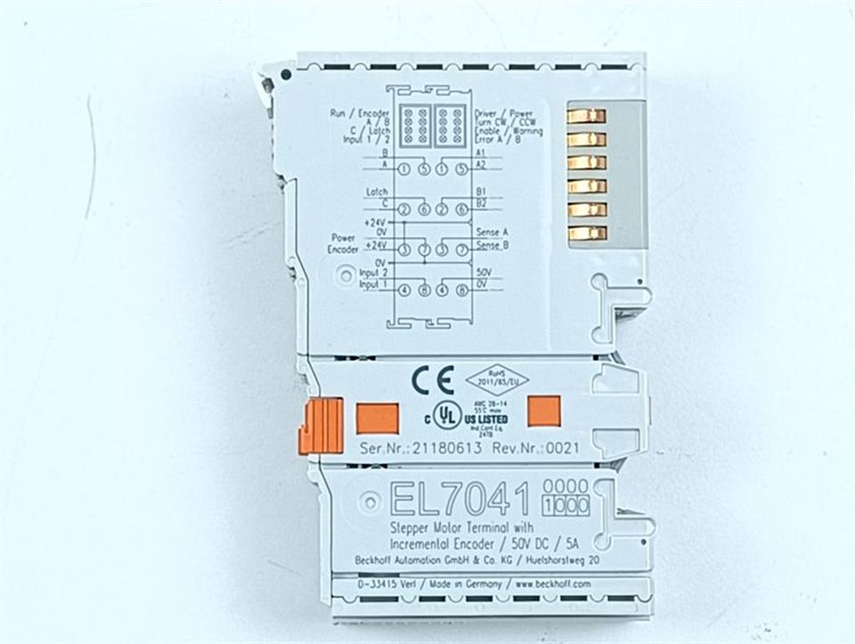 Beckhoff EL7041 Stepper Motor Terminal EL7041-1000 TOP ZUSTAND