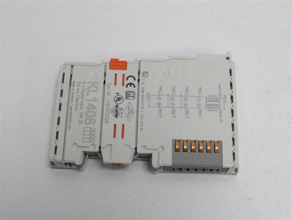 Beckhoff KL1408 8x Digital Input 24 V DC 3.0 MS Filter Time KL 1408 UNUSED