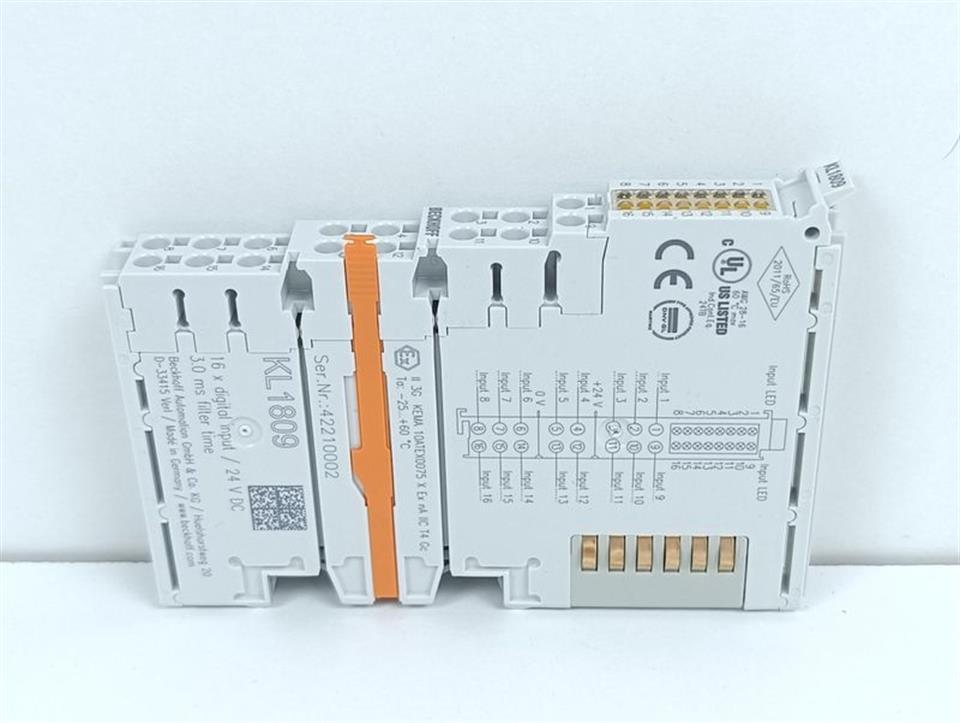 Beckhoff  KL1809 16x Digital Input 24 V DC 3.0 ms Filter Time UNUSED