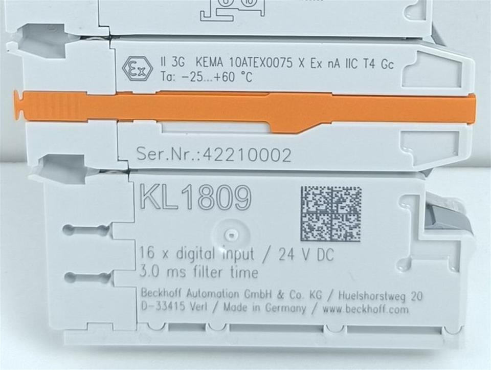 Beckhoff  KL1809 16x Digital Input 24 V DC 3.0 ms Filter Time UNUSED