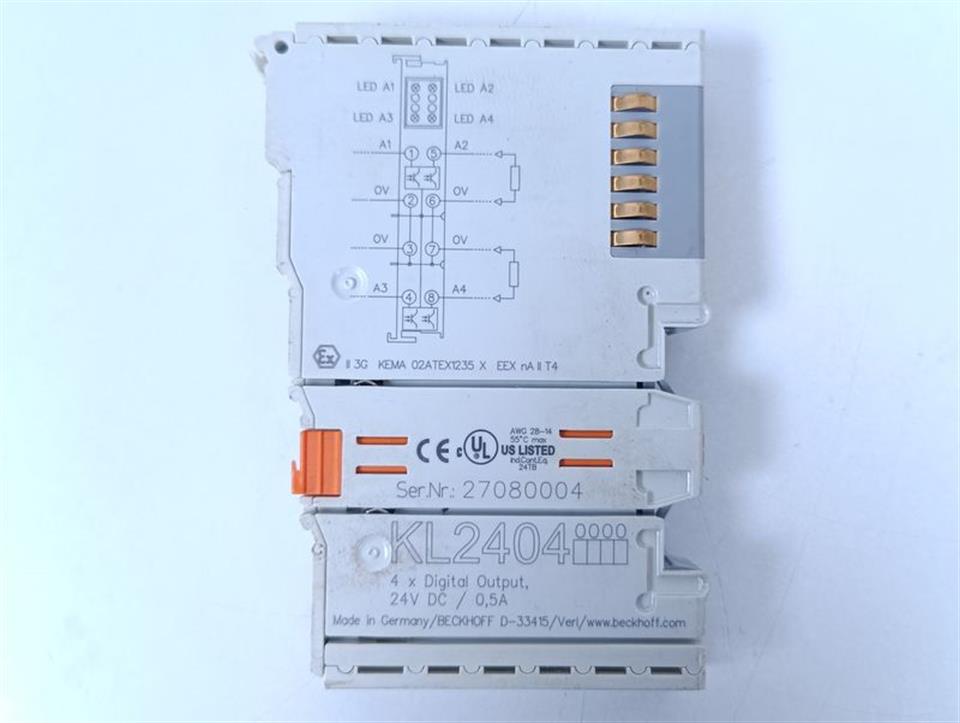 Beckhoff KL2404 4xDigital Output 24VDC 0,5A TOP ZUSTAND