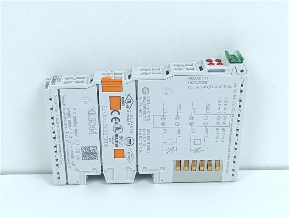 Beckhoff KL3054 4x Analog Input / 4...20mA single Ended 80 diode volt NEUWERTIG