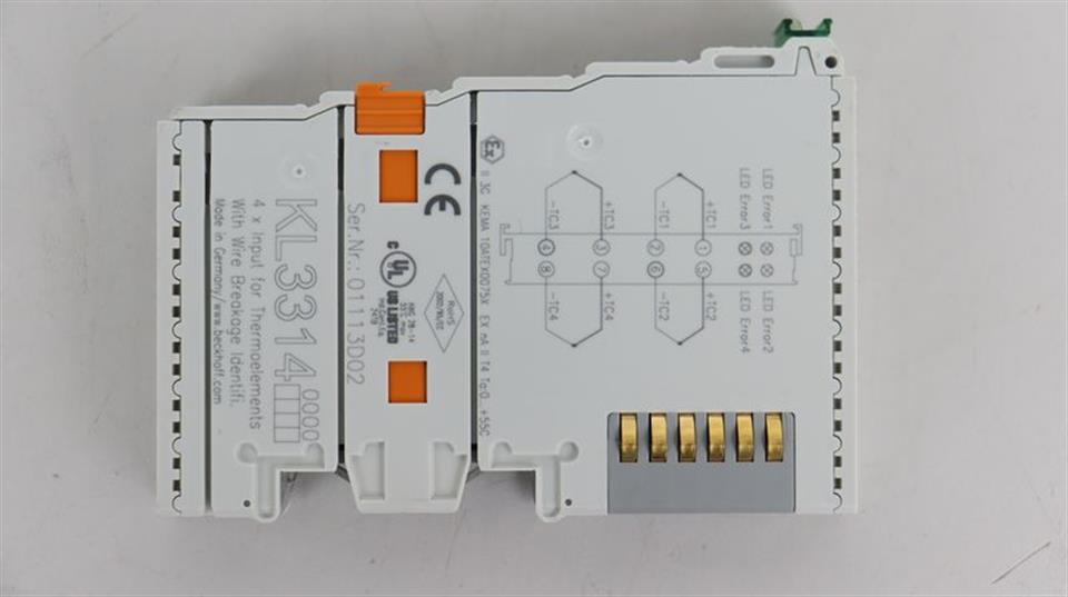 Beckhoff KL3314 4x Input for Thermoelements with Wire Breakage Identifi. UNUSED