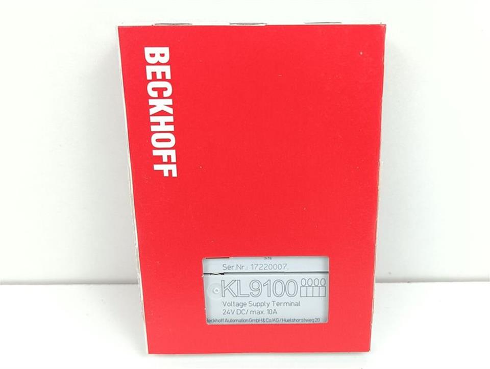 Beckhoff KL9100 Voltage Supply Terminal 24V DC max. 10A UNUSED & OVP