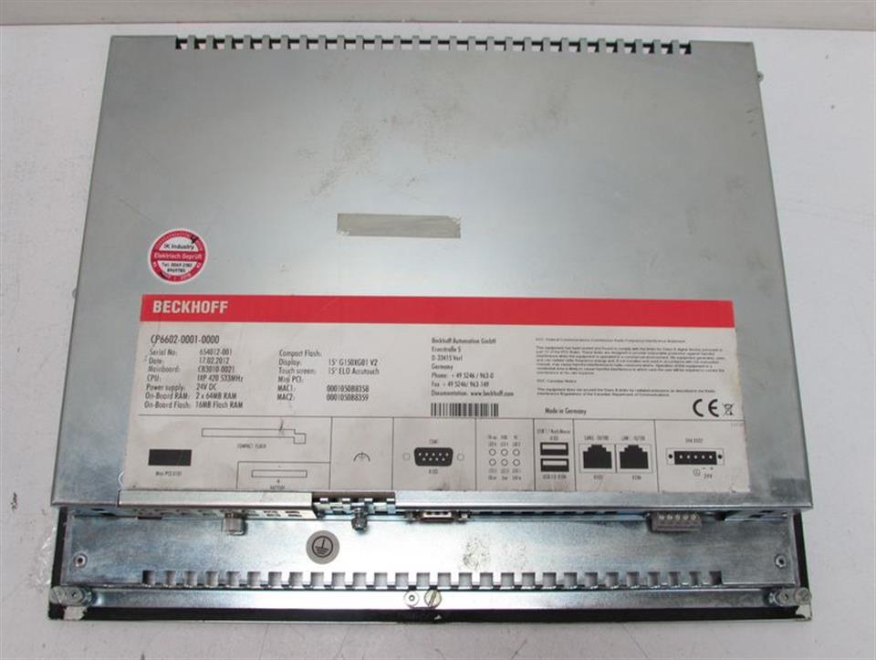 Beckhoff Panel PC 15 zoll CP6602-0001-0000 CB3010-0021 Top Zustand Tested