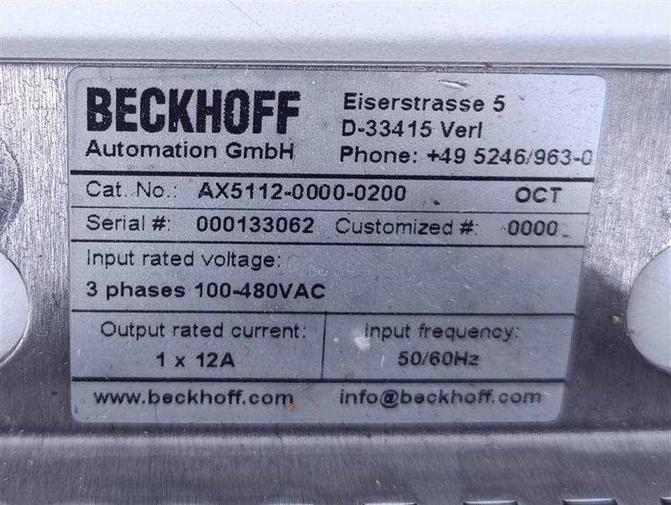 Beckhoff Servo Drive AX5112-0000-0200 + AX5805 TESTED & TOP ZUSTAND