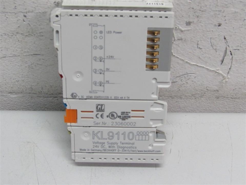 Beckhoff	KL9110 Voltage Supply Terminal 24V DC Diagnose Top Zustand