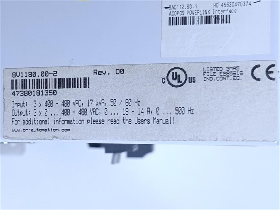 B&R Acopos 1180 Servo Drive 8V1180.00-2 Rev. O0 TOP ZUSTAND & TESTED