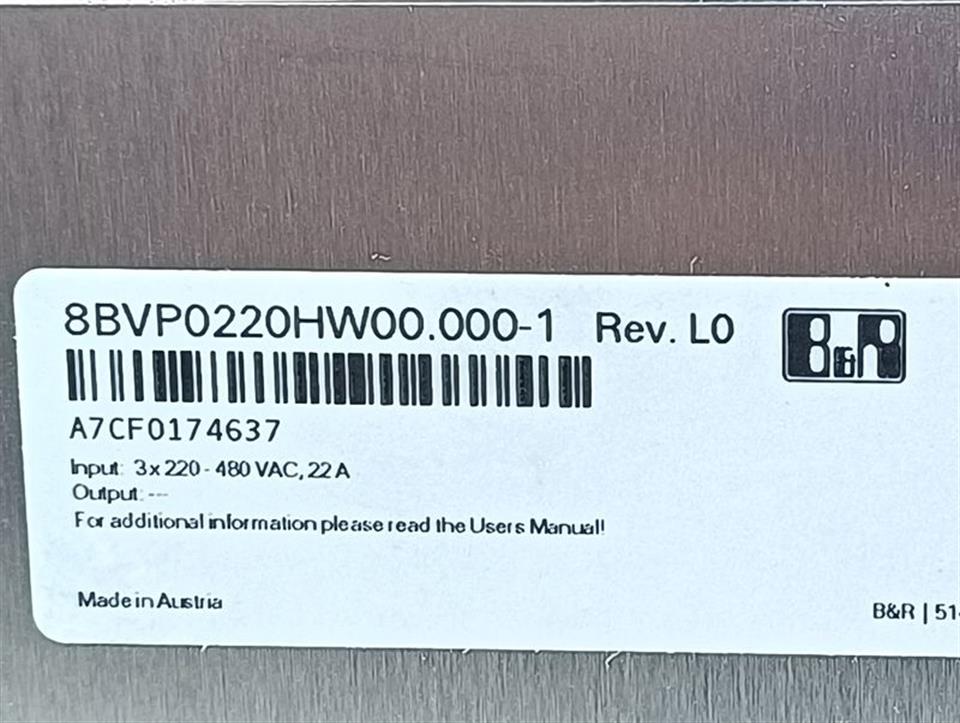 B&R ACOPOS multi P0220 Power Supply 8BVP02200HW00.000-1 Rev. L0 UNUSED & OVP