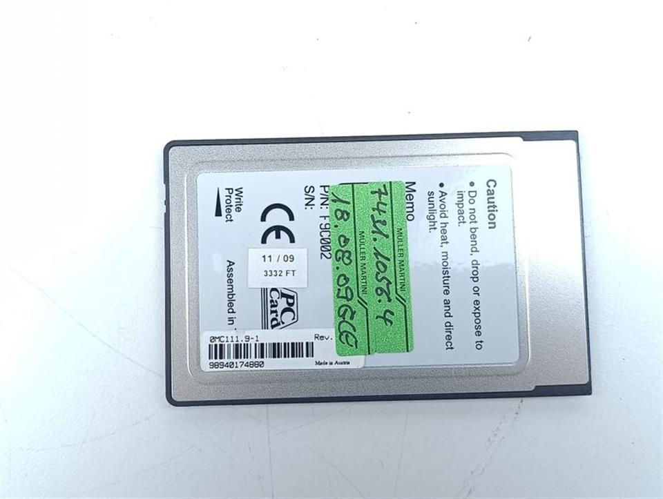 B&R Automation OMC111.9 PCMCIA Memory Card 2MB OMC1119 Rev. D0 TOP ZUSTAND