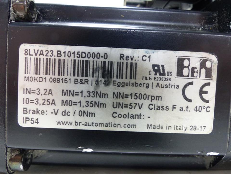 B&R Servo Motor 8LVA23.B1015D000-0 8GP40-LVA23-00188 TOP ZUSTAND