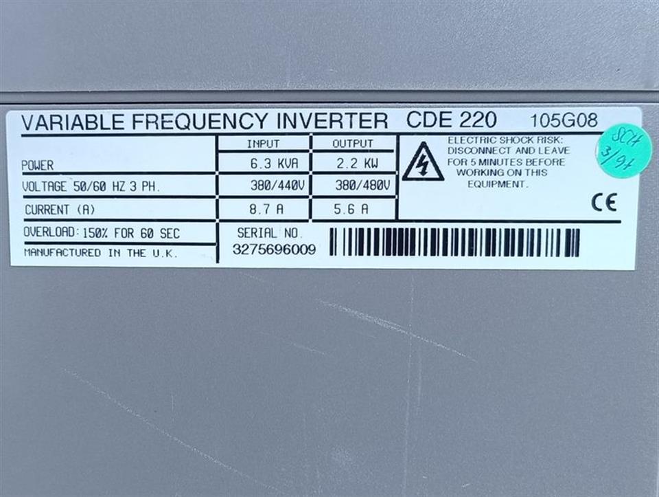 Control Techniques Commander CDE 220 400V 2,2kw GEBRAUCHT GUT