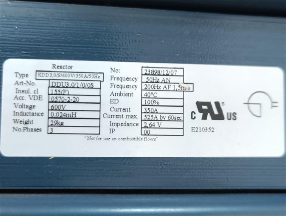 EMB KDD3,0/S/600V/350A/50Hz Art-No.: DDU3.0/1/0/0S TOP ZUSTAND