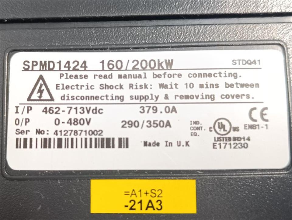 EMERSON Control Techniques Unidrive SP SPMD1424 160/200kW Control Master TOP