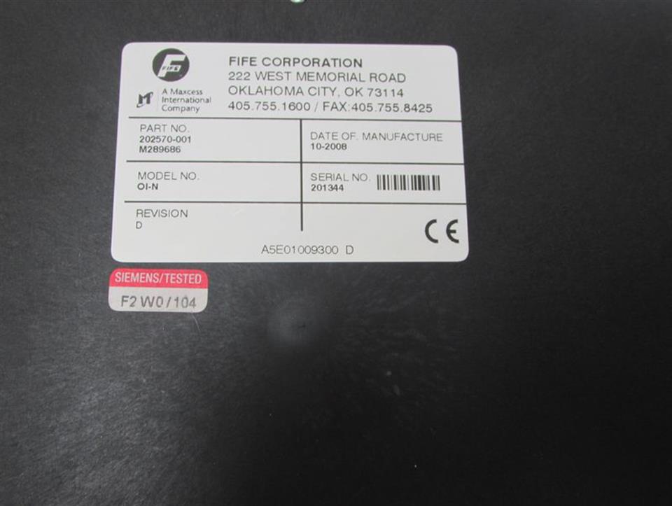 FIFE D-MAX Web Guide Controller 202570-001 M289686 OI-N TOP ZUSTAND