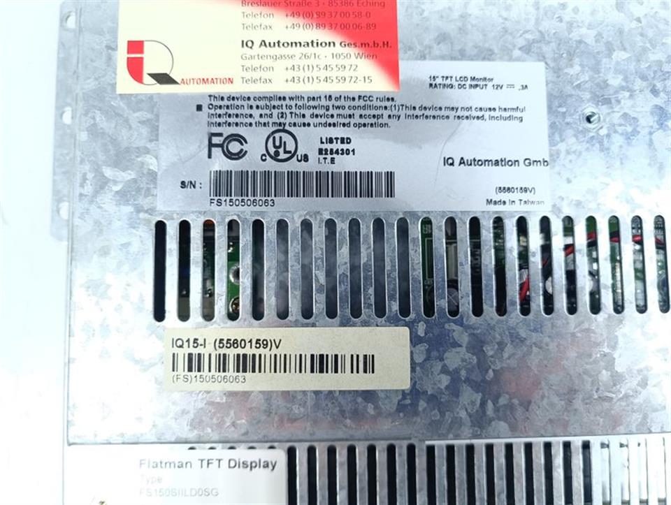 Flatman TFT Display FS150SIILD0SG IQ15-I TESTED & GEBRAUCHT