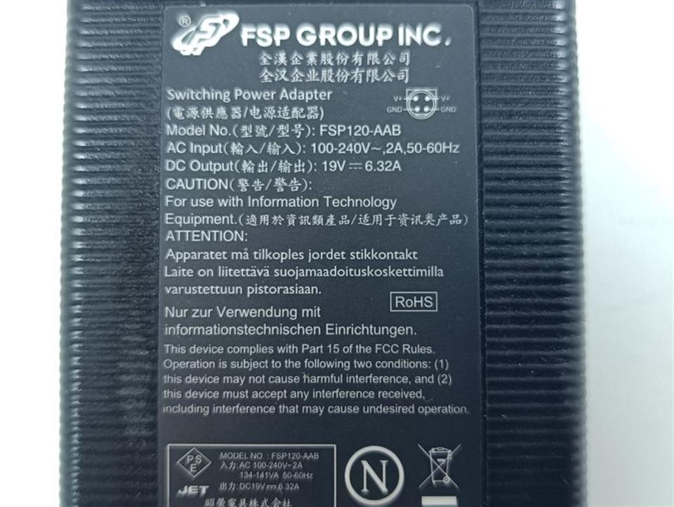 FSP GROUP INC. FSP120-AAB NETZTEIL 19V 6,32A TOP ZUSTAND