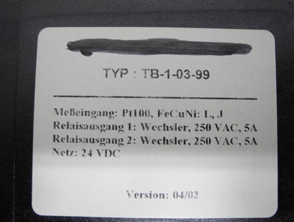 Gräff GmbH  TB-1-03-99 Temperaturregler  Mikroprozessregler Neu OVP