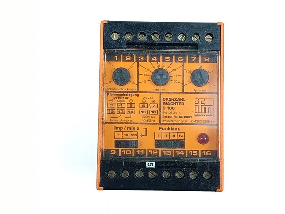 IFM D100 DZ 34 -A Drehzahlwächter TESTED & TOP ZUSTAND