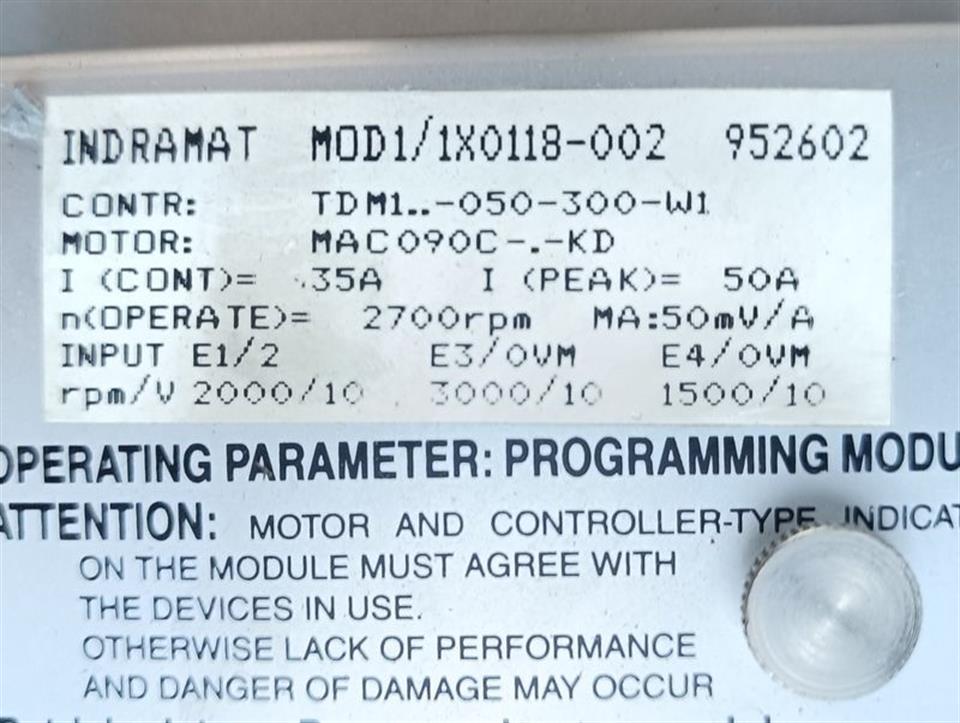 Indramat TDM1.2-050-300-W1-000 MOD1/1X0118-002 TESTED & TOP ZUSTAND