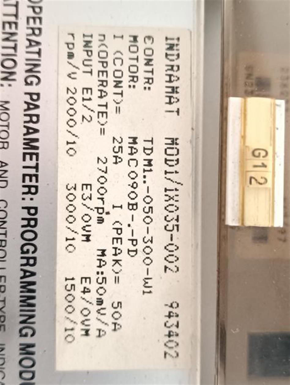 Indramat TDM1.2-050-300-W1-000 MOD1/1X035-002 TESTED & TOP ZUSTAND